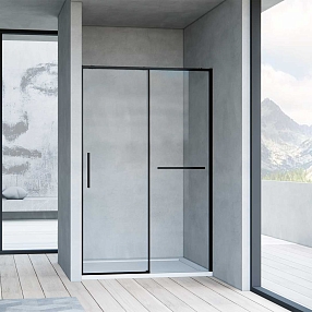 Душевая дверь Vincea Slim Soft 120x200 см, VDS-1SS120CLB, профиль черный, стекло прозрачное