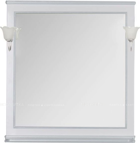 Зеркало Aquanet Валенса 90 00180040 белый краколет / серебро - изображение 2