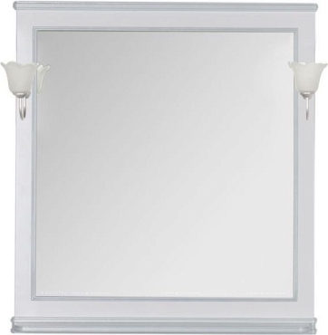Зеркало Aquanet Валенса 90 00180040 белый краколет / серебро - 2 изображение