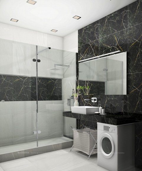 Дизайн Ванная в стиле Современный в черном цвете №12698 - 4 изображение