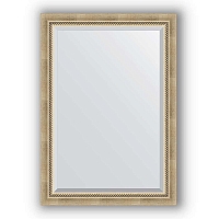Зеркало в багетной раме Evoform Exclusive BY 1192 73 x 103 см, состаренное серебро с плетением