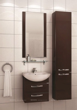 Шкаф-пенал Aquaton Ария М с бельевой корзиной, темно-коричневый - 2 изображение