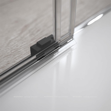 Душевой уголок Radaway Idea KDJ 140х80 см правый, стекло прозрачное, профиль черный - 6 изображение