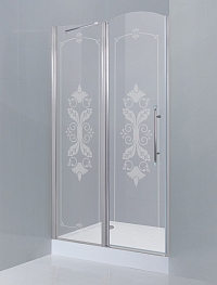 Дверь для душевого уголка Cezares Giubileo 60/40 L стекло с узором хром