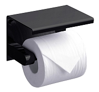Держатель туалетной бумаги с полкой Rush Edge ED77141 Black, черный
