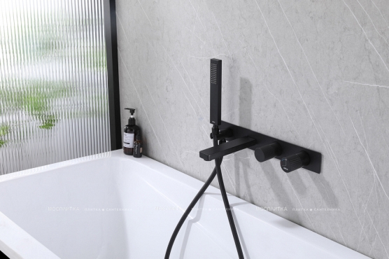 Смеситель для ванны с душем Abber Rund AF8730B черный матовый - 3 изображение