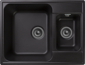 Кухонная мойка GranFest Quarz 61,7, прямоугольная, цвет черный