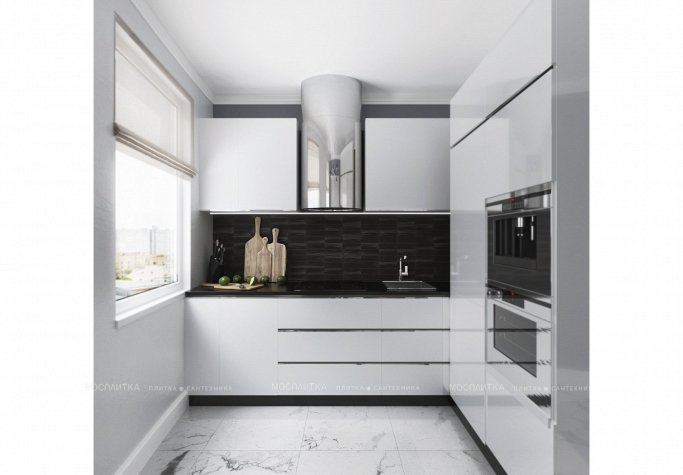 Дизайн Кухня в стиле Минимализм в белом цвете №12783