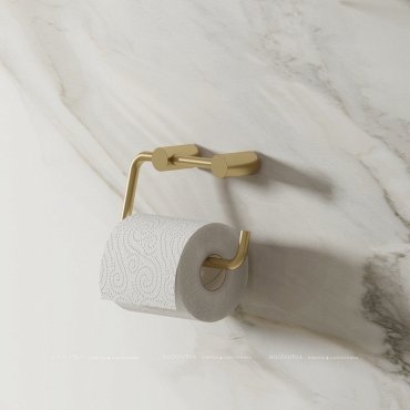 Держатель туалетной бумаги без крышки, сплав металлов, Petite, матовое золото, IDDIS, PETG000i43 - 2 изображение