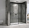 Душевая дверь Abber Komfort 150х200 см AG93150B профиль черный, стекло прозрачное - 2 изображение