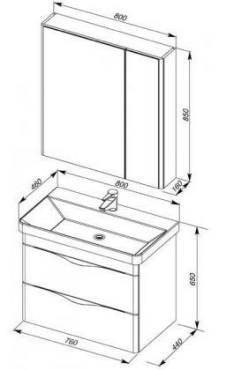 Комплект мебели для ванной Aquanet Орлеан 80 белый - 10 изображение