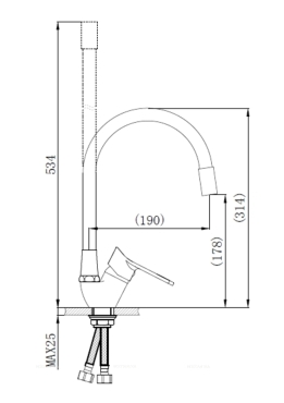 Смеситель для кухонной мойки РМС SL137BL-016F хром глянец - 5 изображение