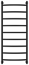 Полотенцесушитель водяной Сунержа Галант+ 120х50 см 31-0200-1250 матовый черный - изображение 2