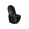Комплект подвесной безободковый унитаз Vincea Globo VT1-14SMB с сиденьем soft-close, черный матовый + инсталляция Geberit Delta 458.149.21.1 с кнопкой, хром глянцевый - 3 изображение