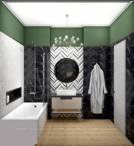 Дизайн Ванная в стиле Неоклассика в белом цвете №12686 - 4 изображение