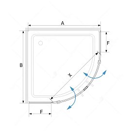Душевой уголок RGW SV-53 06325388-11 80x80 см четверть круга стекло прозрачное хром