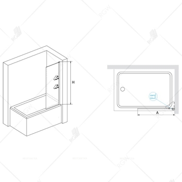 Шторка на ванну RGW Screens SC-54 800x1500 с полками, стекло чистое - 2 изображение