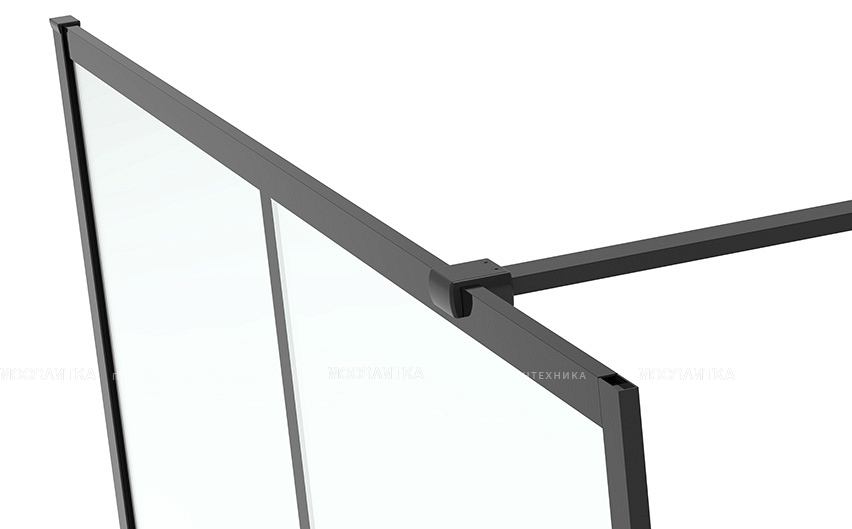 Душевая перегородка 100 см Abber Immer Offen AG62100B стекло прозрачное, профиль черный - изображение 3