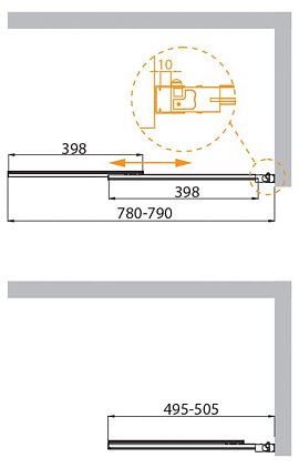 Шторка для ванны Cezares SLIDER-VF-11-80/150-C-Cr стекло прозрачное, профиль хром