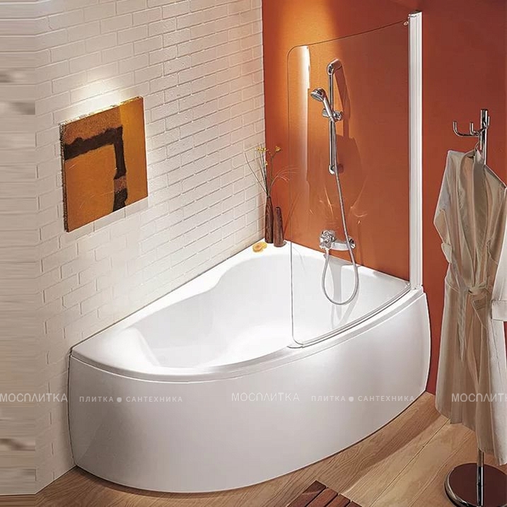 Душевая шторка на ванну Jacob Delafon Micromega Duo 140х70 см E4910-GA профиль хром, стекло прозрачное - изображение 2