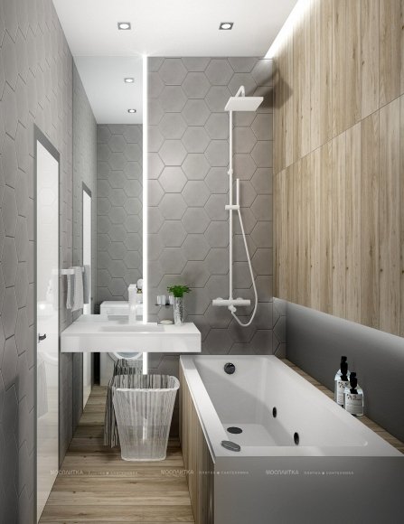 Дизайн Ванная в стиле Современный в коричневом цвете №12379 - 6 изображение