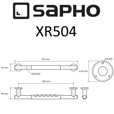 Поручень Sapho X-Round XR504 хром - 2 изображение