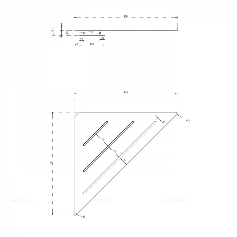 Угловая полочка Abber Stein AS1652L белый - изображение 3