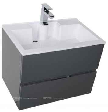 Комплект мебели для ванной Aquanet Алвита 70 серый антрацит - 7 изображение