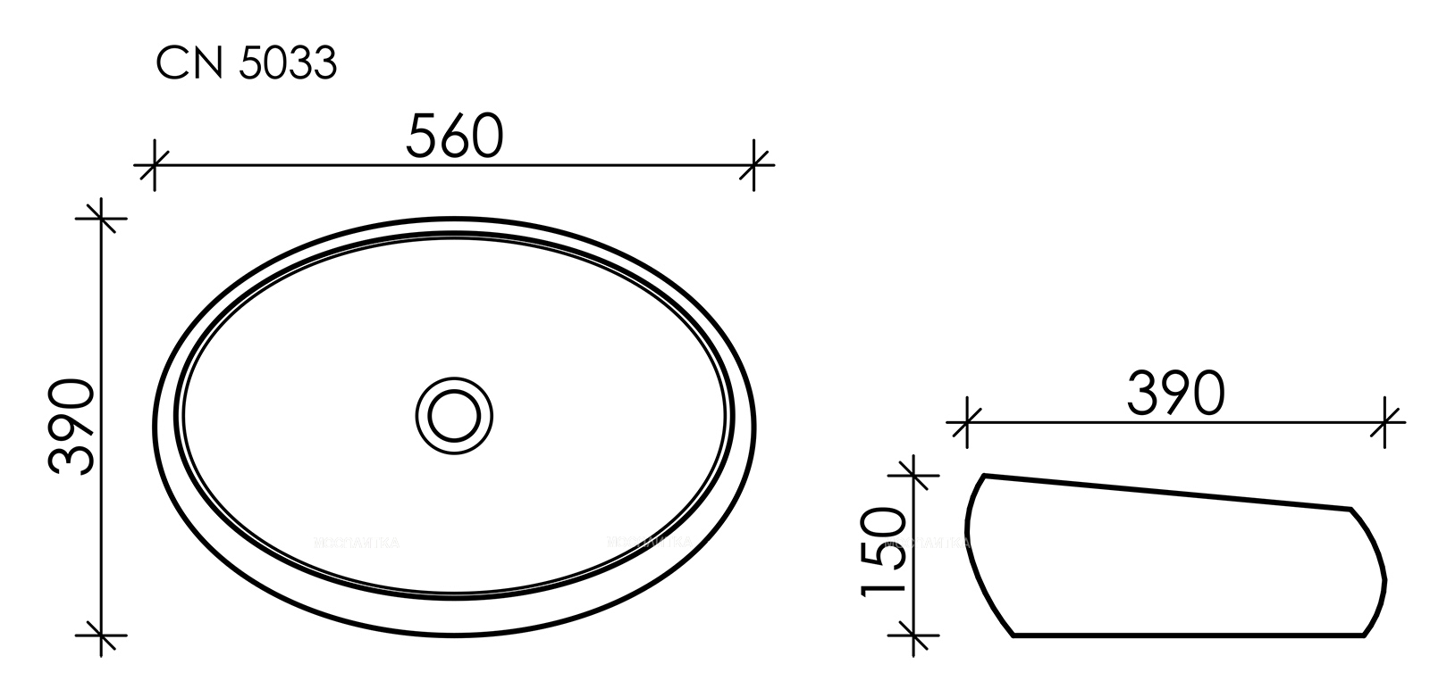 Раковина Ceramica Nova Element 56 см CN5033 белая - изображение 6