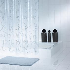 Штора для ванных комнат Ridder Dots серая/серебряная