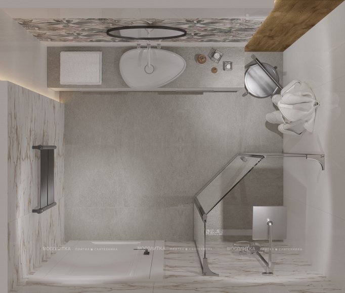 Дизайн Ванная в стиле Современный в белом цвете №13142 - 3 изображение