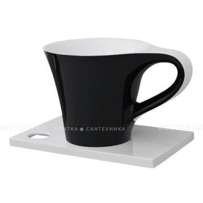 Раковина ArtCeram Cup OSL005 01; 50 накладная - черно - белая 69х50х43 см - изображение 3