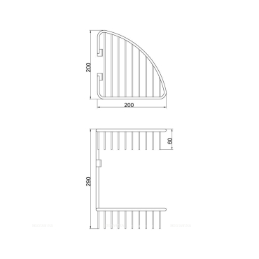 Полка-решетка для внешнего душевого смесителя Veragio Basket L25 см, хром - 2 изображение