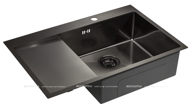 Мойка кухонная Paulmark Atlan PM217851-GMR вороненая сталь - 2 изображение