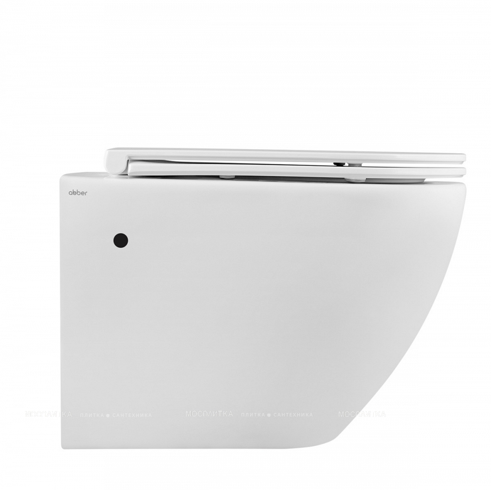 Унитаз подвесной безободковый Abber Bequem AC1103 с крышкой-сиденьем микролифт, белый - изображение 2