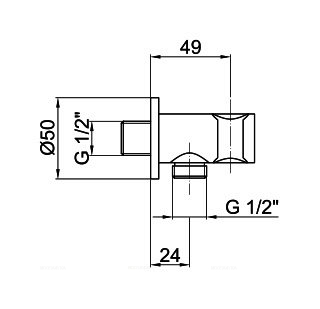 Шланговое подключение угловое Webert Comfort AC0354015, хром - 2 изображение