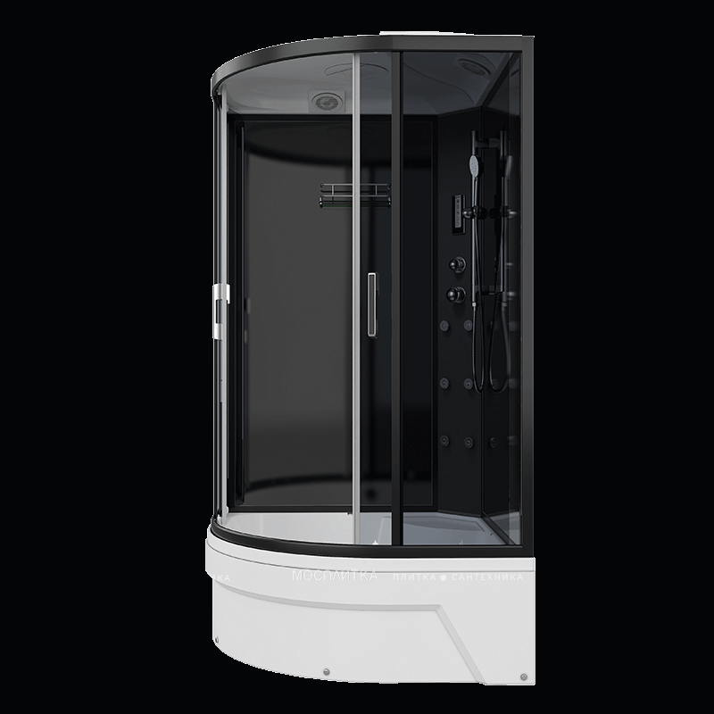 Душевая кабина Erlit Comfort 120х120 см ER5720TB4 профиль черный, стекло тонированное - изображение 3