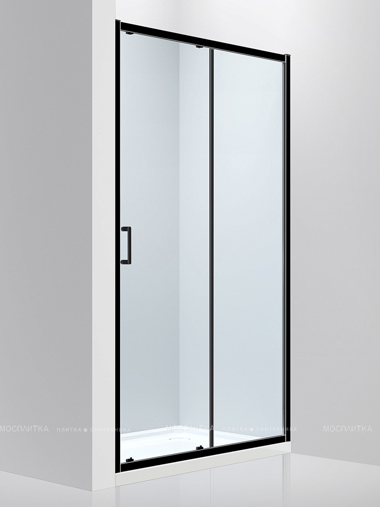 Душевая дверь 100 см Abber Schwarzer Diamant AG30100B стекло прозрачное, профиль черный - изображение 3