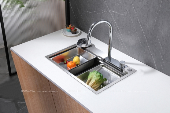 Мойка кухонная Abber Wasser Kreis AF2194 хром - 2 изображение