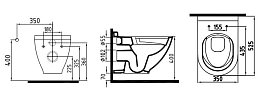 Унитаз подвесной безободковый Bien Harmony HRKA052N1VP0B7000 с крышкой-сиденьем микролифт, матовый черный