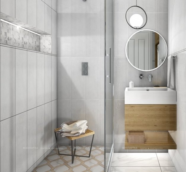 Дизайн Ванная в стиле Современный в белом цвете №12527 - 2 изображение