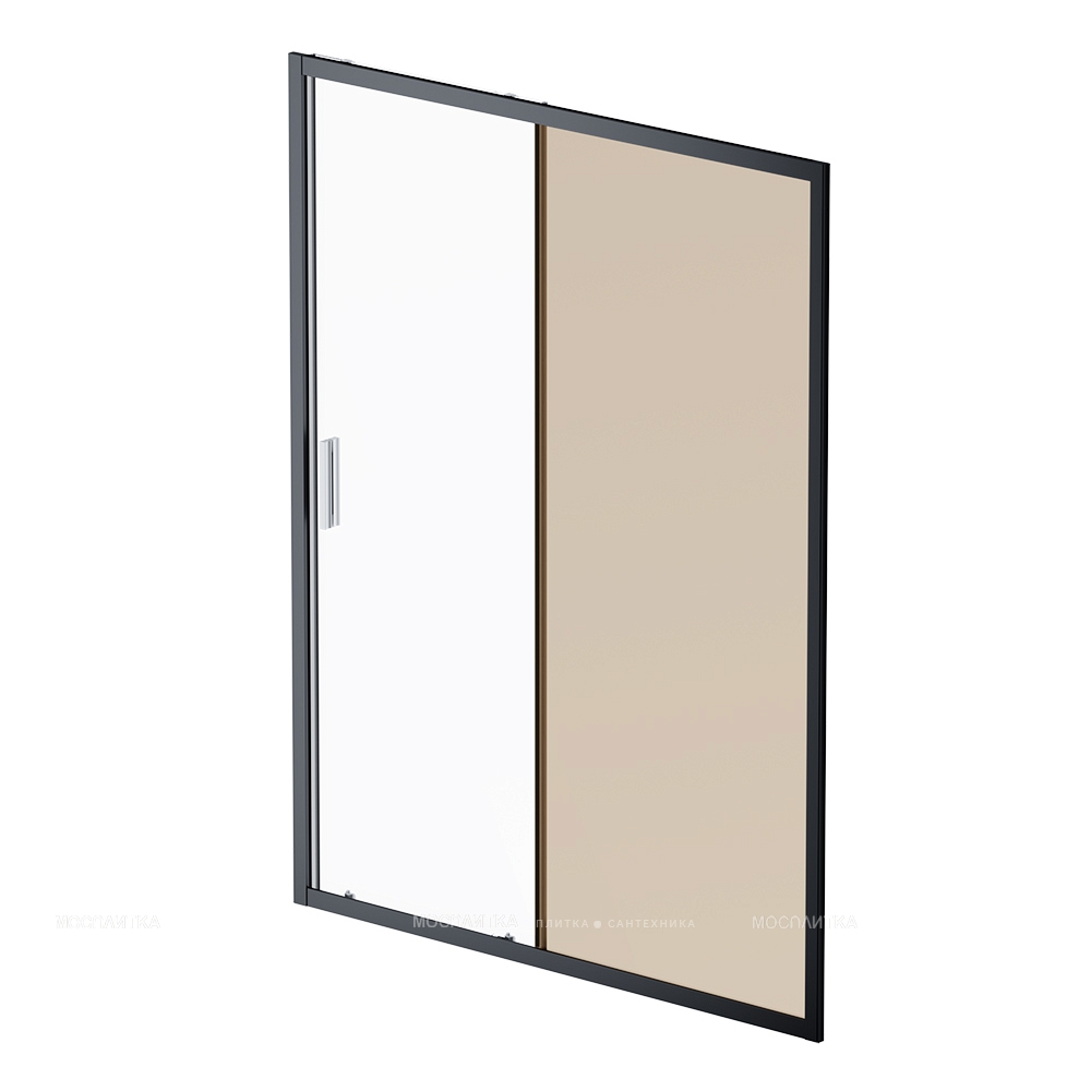Душевая дверь Am.Pm Gem 150 см W90G-150-1-195BBr стекло прозрачное / тонированное, профиль черный - изображение 6