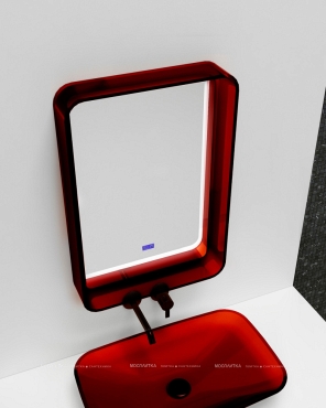 Зеркало Abber Kristall 55 см AT6701Rubin с подсветкой, красный - 3 изображение