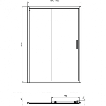 Сдвижная дверь в нишу 140 см Ideal Standard CONNECT 2 Sliding door K9278V3 - 2 изображение