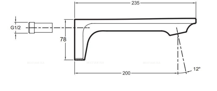 Излив для ванны Jacob Delafon Stance E14795-CP хром - 2 изображение