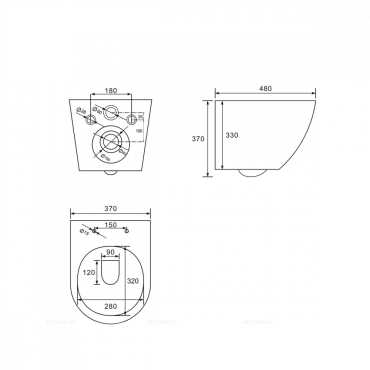 Комплект подвесной унитаз Abber Bequem AC1100MB с микролифтом + система инсталляции AC0105 с кнопкой смыва AC0121MB - 9 изображение