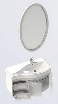 Комплект мебели для ванной Aquanet Сопрано 95 R распашн. двери белый - 6 изображение