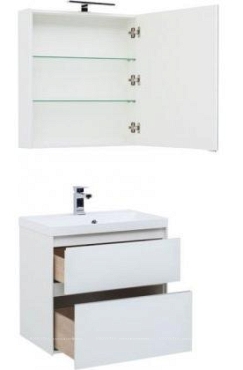 Комплект мебели для ванной Aquanet Гласс 70 белый - 3 изображение