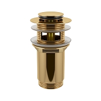 Донный клапан для раковины Wellsee Drainage System 182131000, золото, с переливом