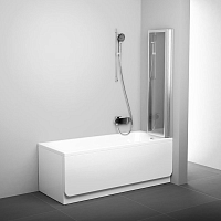 Шторка на ванну Ravak VS3 100+ прозрачное стекло, белый1
